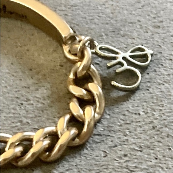 Sam Edelman NWWT Nickel & Gold Tone W/Genuine Leather ID Inspired Bracelet - Picture 3 of 15